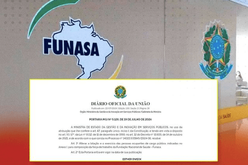 Portaria autoriza retorno de mais de 300 servidores à FUNASA