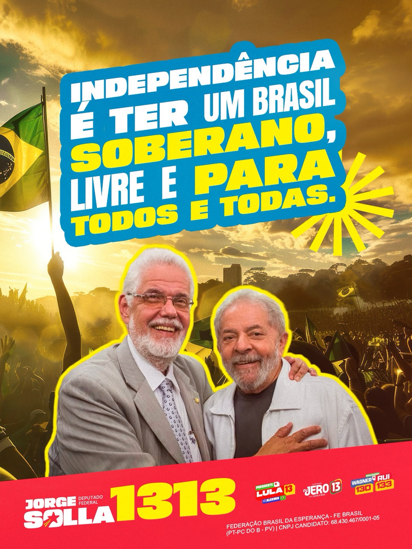 Foto de campanha com Lula, Jero, Wagner e Rui